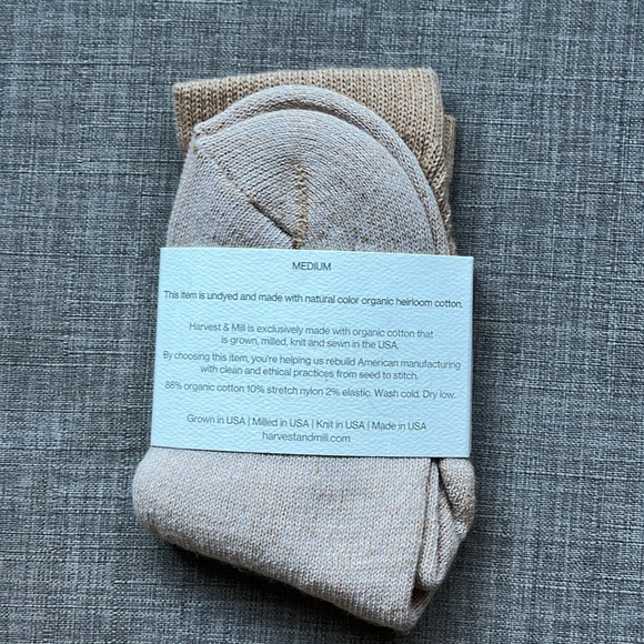 Harvest & Mill Organic Cotton Blend Ankle Low Socks Natural Neutral Tan Brown - Picture 3 of 5